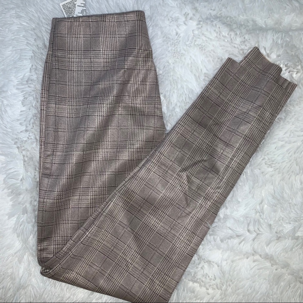 Zara plaid pants with elastic waist size XS